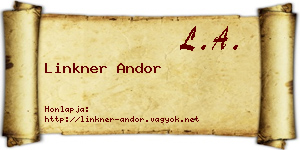 Linkner Andor névjegykártya